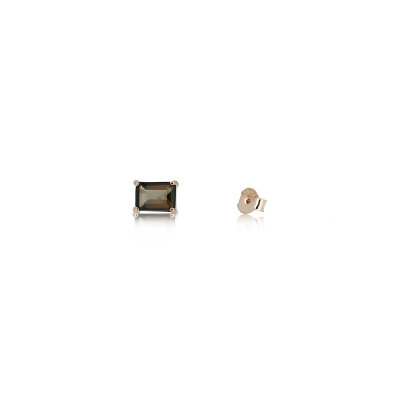 RECTANGULAR SMOKY QUARTZ EARRINGS