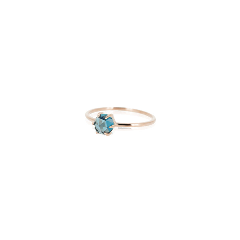 ROSE CUT LONDON BLUE TOPAZ RING