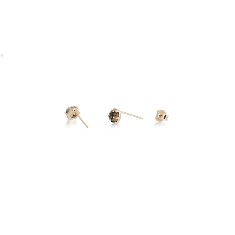 ROSE CUT SMOKY QUARTZ EARRINGS